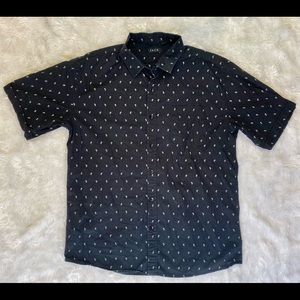 Black Palm Tree Short Sleeve Button Up